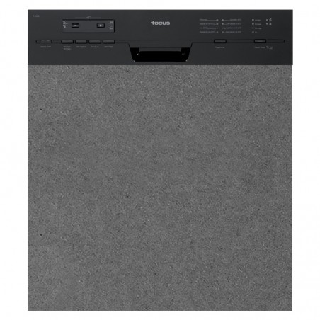 Lave Vaisselle Semi-Encastrable Noir 12Couv 8Prog FOCUS